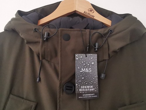 BNWT M&S Dark Green Stormwear Parka Jacket Size XXL 2XL * NEW - Picture 2 of 13