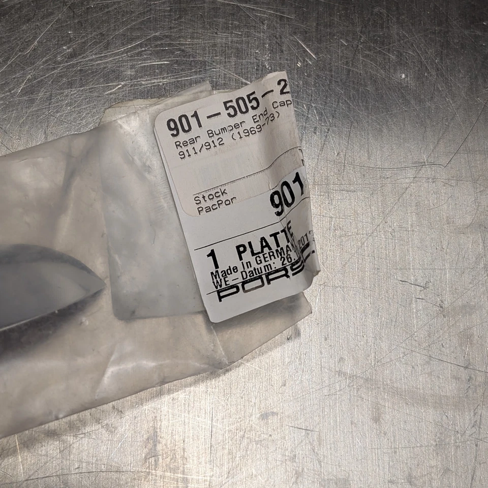Placas de moldura de parachoques trasero Porsche 911 912 1969-73/par genuino/sin precio base Foto 4 de 4