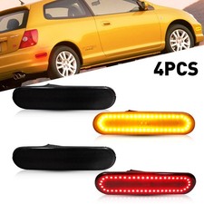 4xFull LED Amber Front Side Marker Lights Fits Honda Civic Si EP3 3 Door 2002-05
