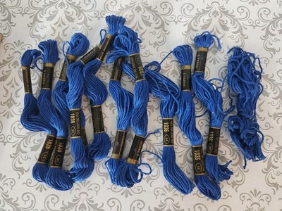 Lot 9 Skein American Thread Star Six Strand Floss #1036 Liberty Blue 8 yards