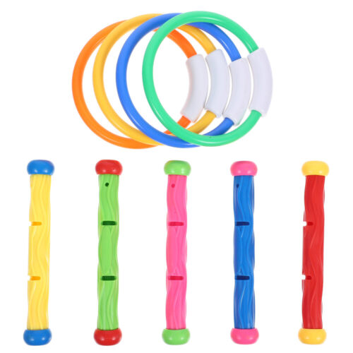 9 Pcs Diving Play Set Swimming Ring Dive Sticks for Child Baby