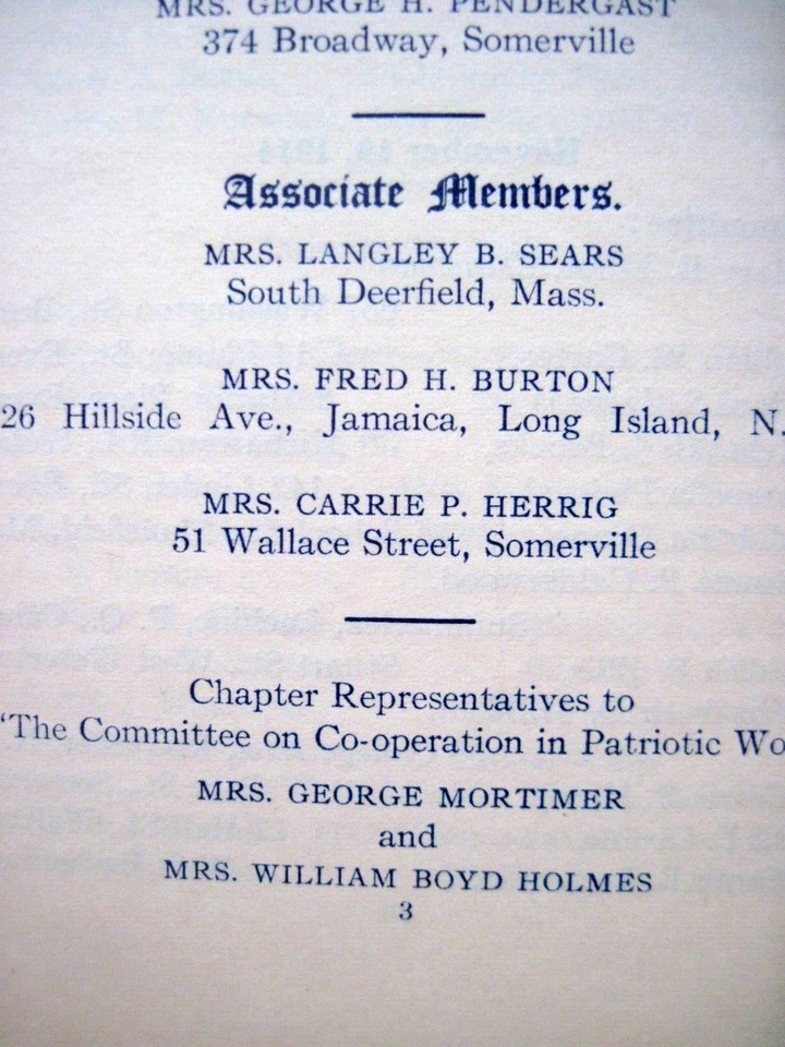 1914-15 Booklet "Bunker Hill Chapter"  "Daughters of The American Revolution"  * - Image 4 of 4