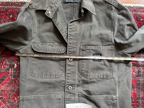 Rare NOS L.C. King Pointer OD Green Cotton Chore Coat Men's XS X-Small Sample - Picture 8 of 10