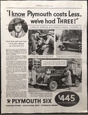 1933 Plymouth Coupe Auto Edward Munch Pittsburgh Pa Original Vtg Car Print Ad