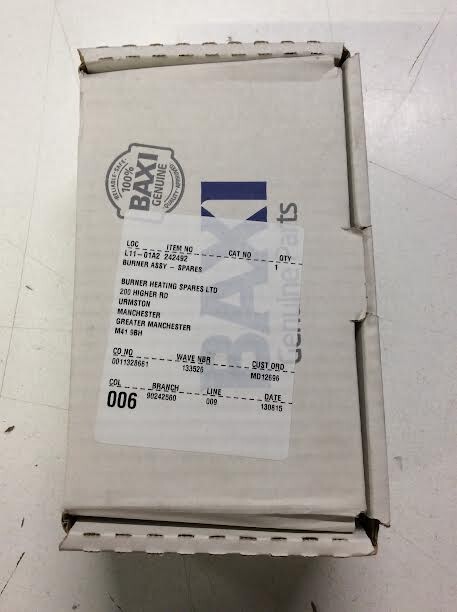 BAXI 242492 BURNER ASSEMBLY **VAT RECEIPT**