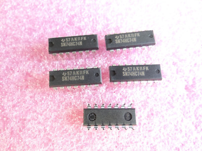 5 x SN74HC74N D-Flip-Flop 2-fach DIP14 von Texas Instruments, Arduino,Raspberry