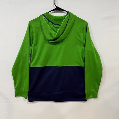 The North Face Full Zip Hoodie Boys L (14/16) Green Navy Colorblock - Picture 2 of 5