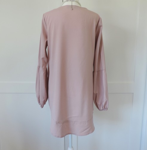 ZANZEA sz M dusty-pink long-sleeve hi-lo tunic top FREE POST - Picture 4 of 12