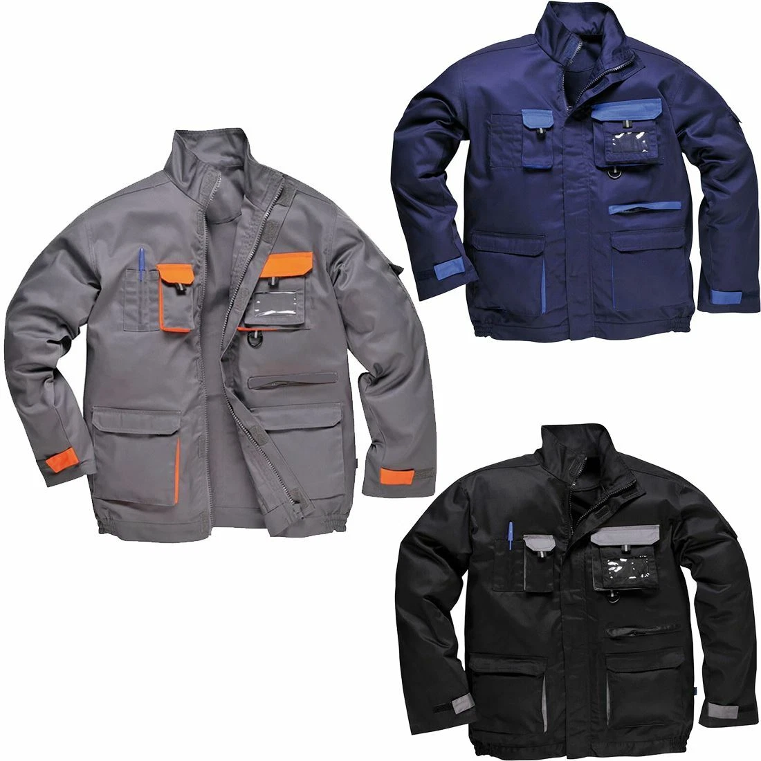 Mens Casual Long Sleeves Zip up Contrast Jacket Adults Warm Winter Wear Coat