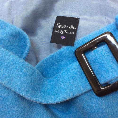 TESSUTIO Wool Blend Winter SOFT BLUE SKIRT Belted Lined GIRLS 16 Tessuto USA - Picture 2 of 3