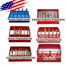 Dental Diamond Burs IPR Veneer Depth Reverse Inlay Onlay Preparation Burs Kit