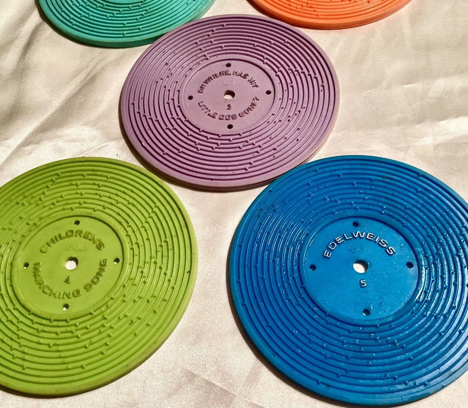5 Vintage Fisher Price Player Plastic Records Plays 10 Songs eBay