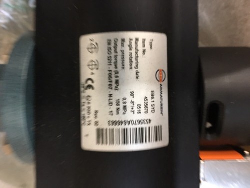 Ebro Armaturen Z011A Butterfly Valve & Flow Line Actuator EB6.1 Herion