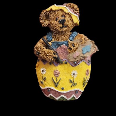 2000 Eggbert the Artist Boyd's Bears Bearware Resin Pin Easter Egg Painter Bear