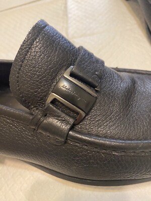 Salvatore Ferragamo Flori 2 Stitched Black Leather Loafer 