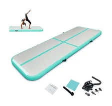 10ft/13ft/16ft Inflatable Gymnastics Tumbling Mat 4" Thick Air Tumble Track G...