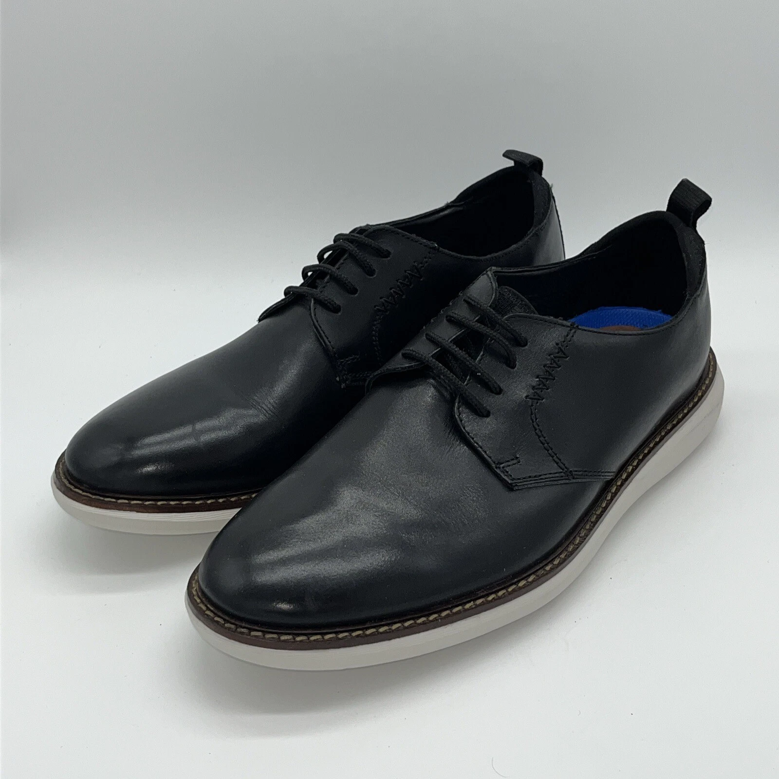 Clarks Brantin Low Oxford Shoes in Black Leather Men's Size 8 (26162755)