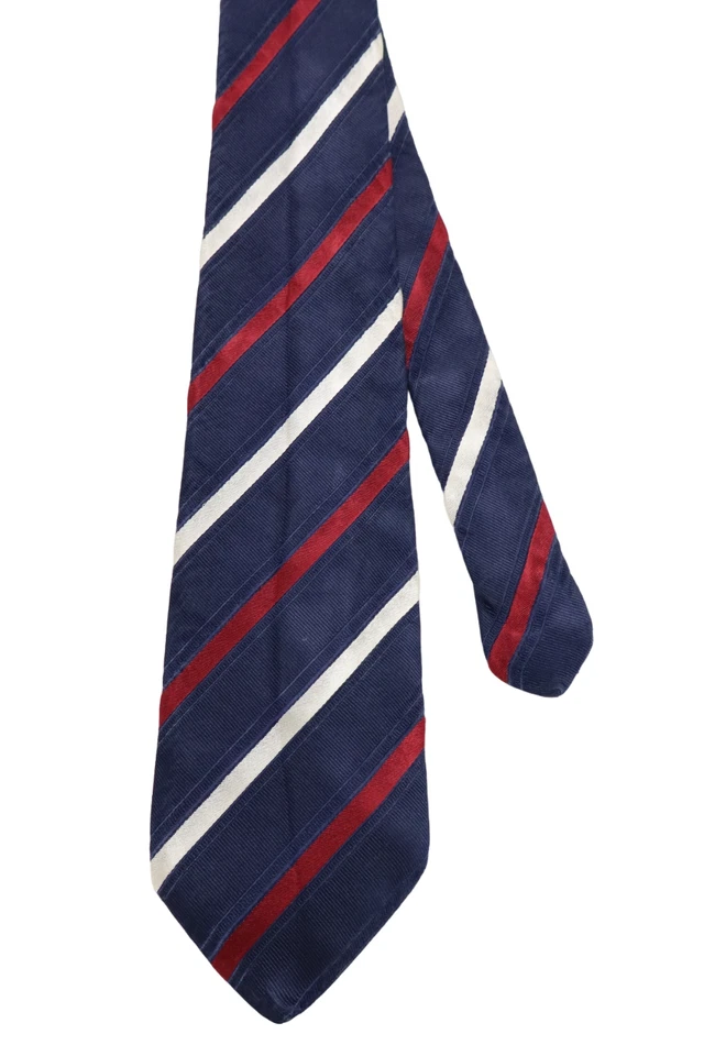 Corbata clásica a rayas de seda encuadernada Enrico Coveri 57 1/2X3 11/16 pulgadas para hombre Foto 4 de 4