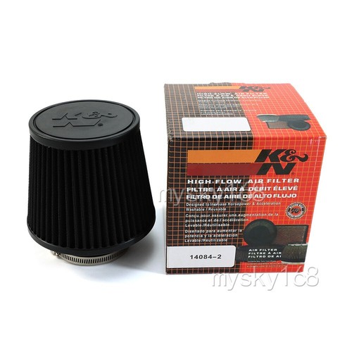 K&N 3' inch Air Filter Open Pod KN Filter Piping High flow Intake 76MM-Black - Picture 1 of 9