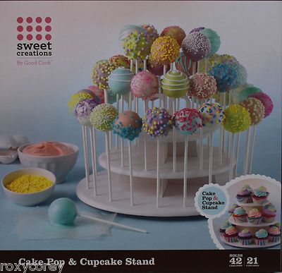 Good Cook Sweet Creations White Cake Pop & Cupcake Stand NIB