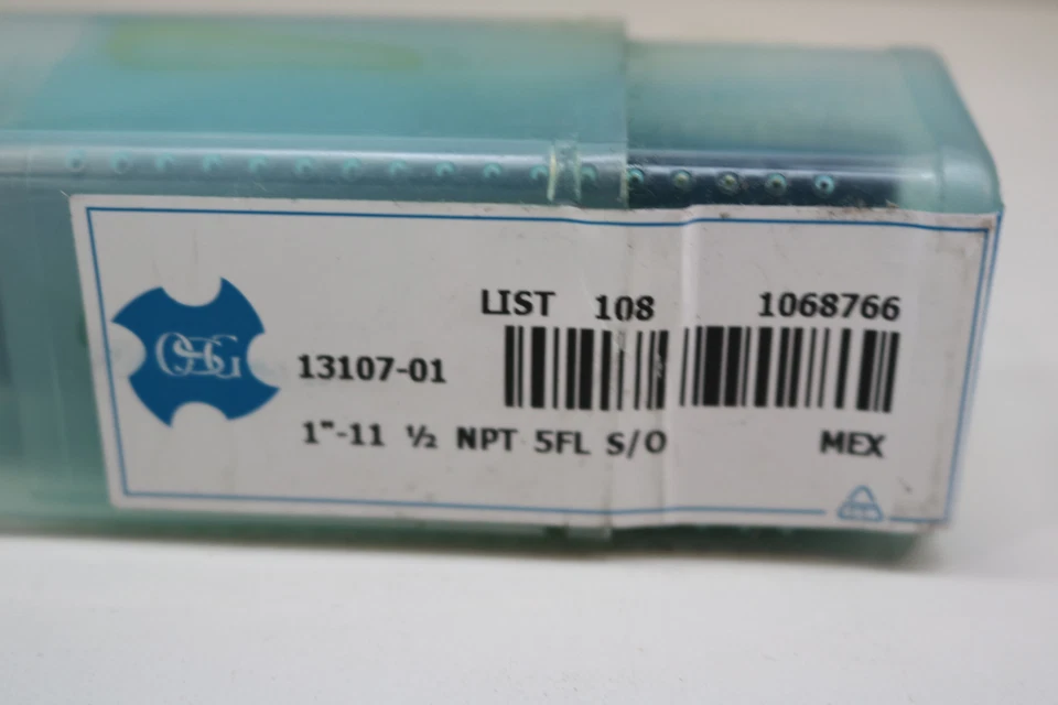 OSG 13107-01 1"-11 1/2 NPT 5FL 5 Flute S/O 1 to 3-1/2 Chamfer Standard Pipe Tap - Image 2 of 2