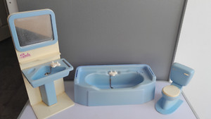 A quantity of Sindy furniture including sink unit, refrigerator, built