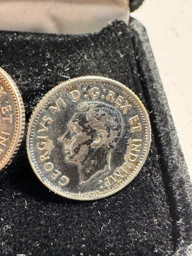 1942 British Half Penny Sterling Cuff Links - Picture 3 of 7