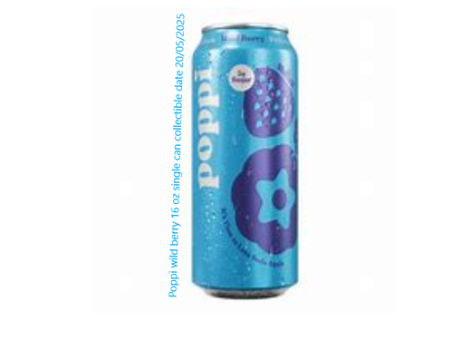 Poppi wild berry 16 oz single can collectible - 第 1/1 張圖片