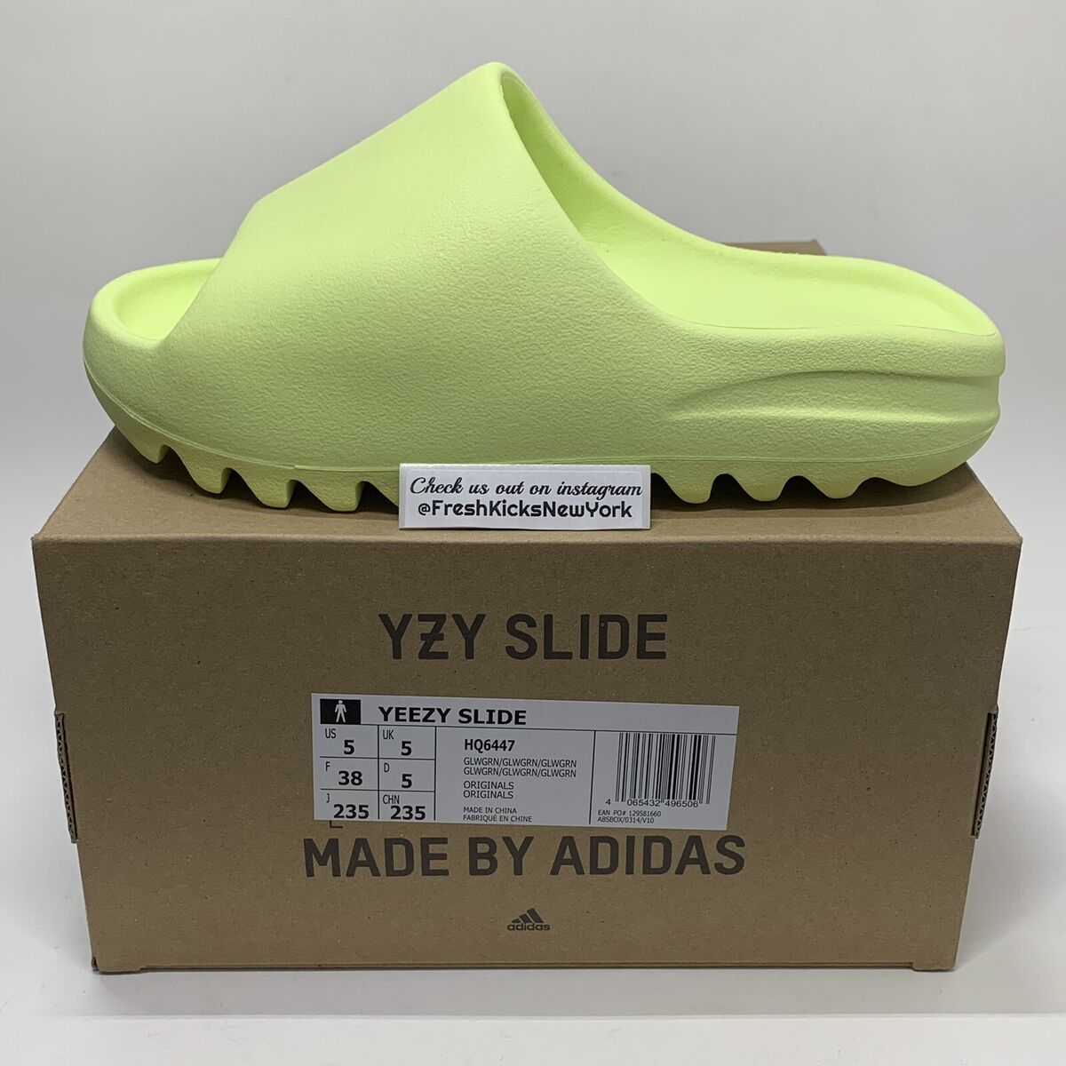 23.5 ADIDAS YEEZY SLIDE RESIN GREEN