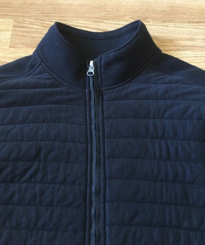 Structure Black Quilted Front Full Zip Jacket Sweatshirt Men’s M Lightweight - Picture 3 of 13