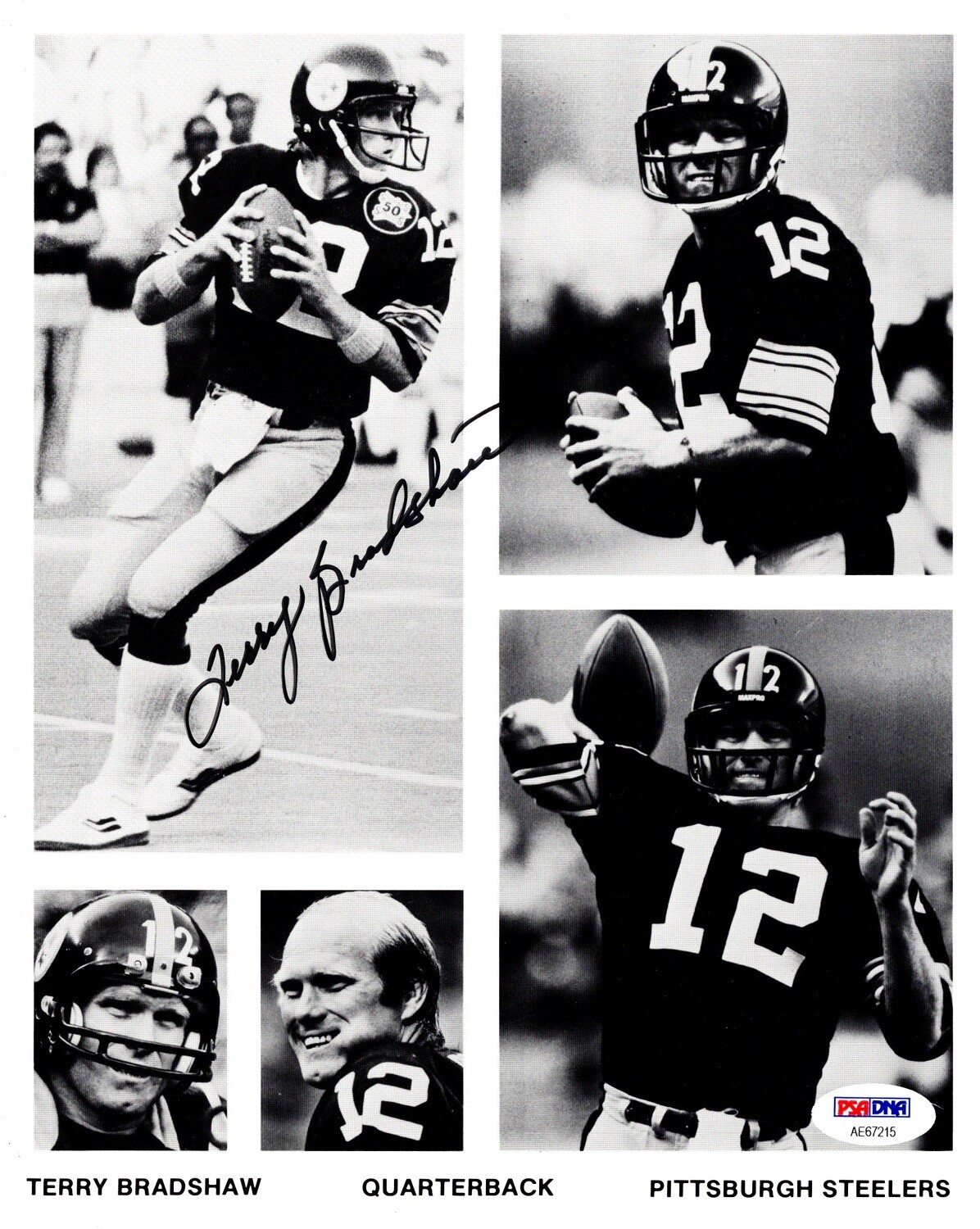 Terry Bradshaw Autographed Signed Pittsburgh Steelers 8x10 inch Photo - HOF QB + PSA/DNA COA 
