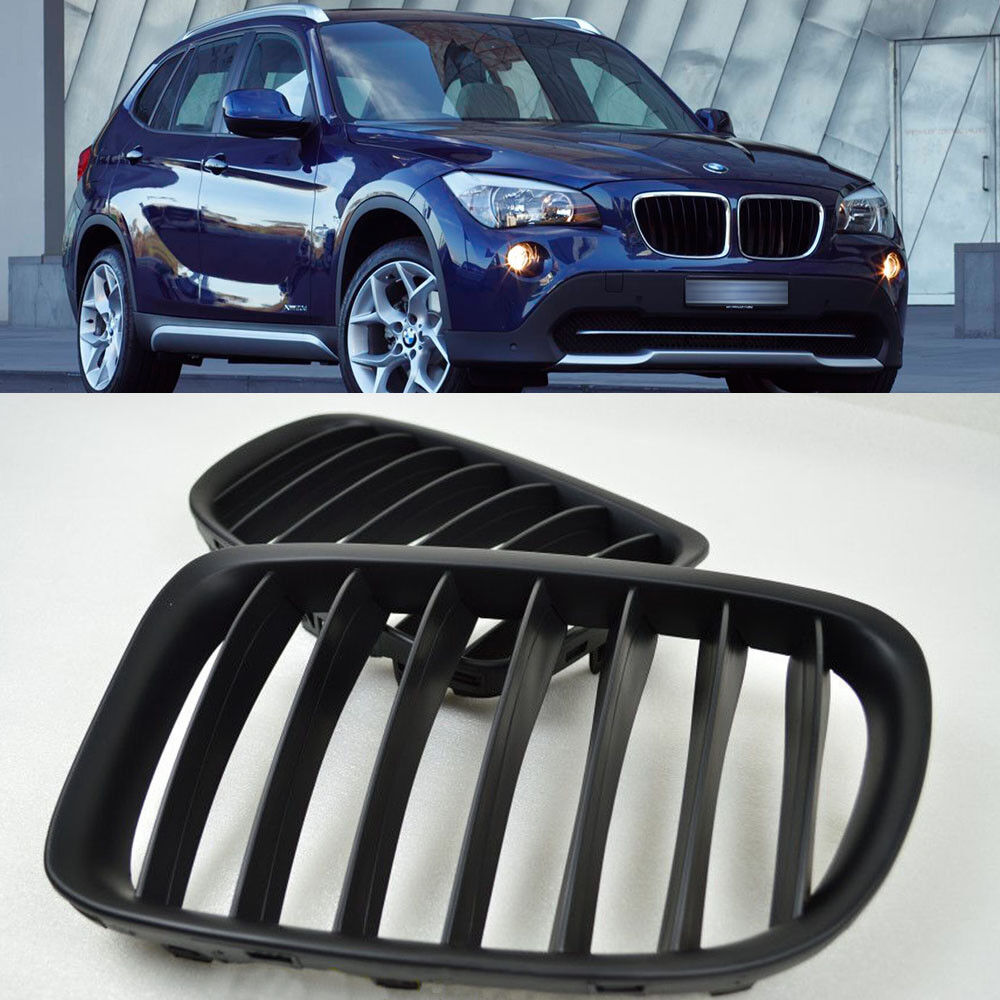 For BMW E84 X1 5DR SUV Metal Style Shiny Black Front Grille Grill 09-15