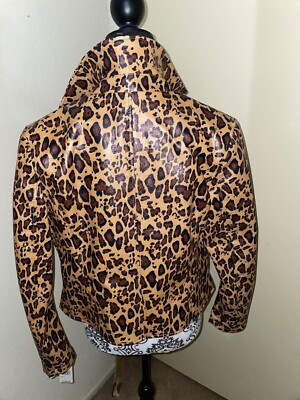 women jacket leopard faux leather jacket 
