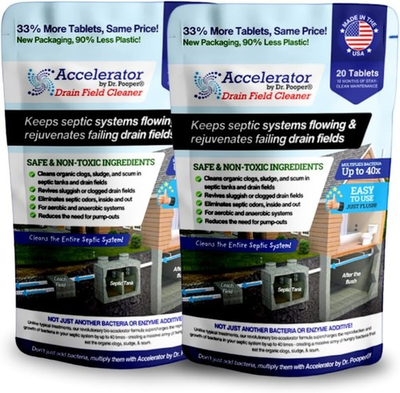 #ad 2 Pack Value BUNDLE of Drain Field Cleaner Tablets by Dr Pooper. Clears Septic T $154.99