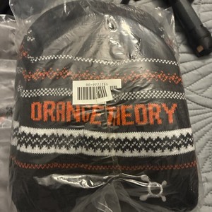 Orangetheory Knit Beanie Black Orange White Winter Sports Logo Accent