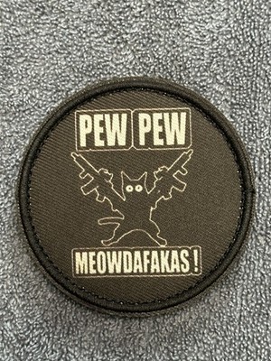 PEW PEW MADAFAKAS 3x3 Embroidered Morale Patch Hook Backing Brand New