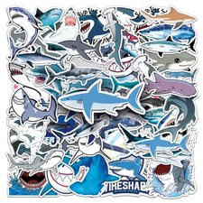 50 Pack Of Cool Shark Stickers For Laptopwater Bottlephone Caseipadkindle