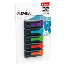 Emtec Flash Drive 32 GB C450 Slide - Pack of 5
