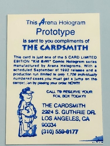 1992 Arena Hologram - KEN GRIFFEY JR - Prototype PROMO Card No Number - Picture 2 of 4