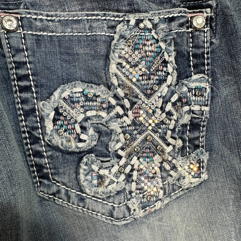 Nuevo con etiquetas Bota Miss Me Signature Talla 34x33" Denim Mujer Jeans Azul Cristal Mediano Foto 3 de 4