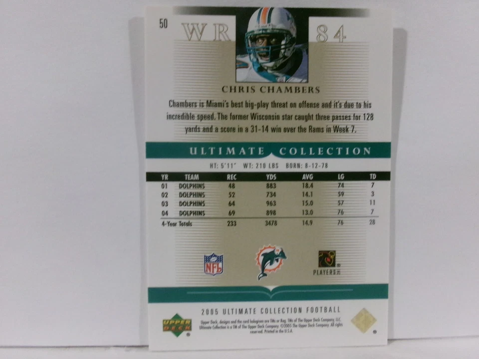 2005 Ultimate Collection /550 Chris Chambers #50 - Image 2 of 2