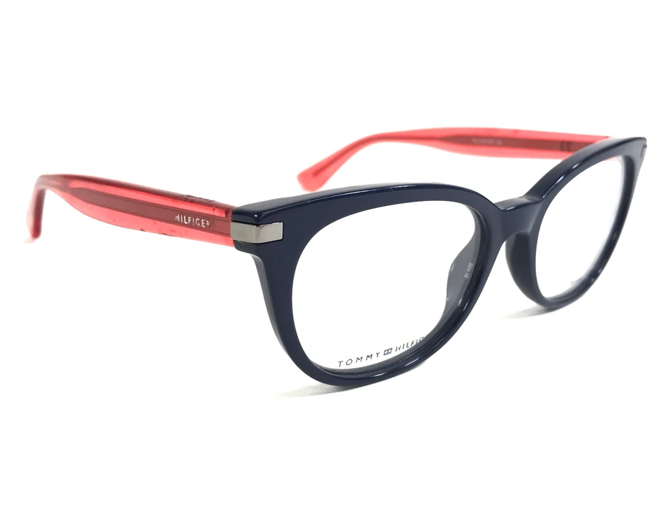 Tommy Hilfiger Eyeglasses Frames TH1519 PJP Blue Red Cat Eye Full Rim 50-18-140 - Image 2 of 4