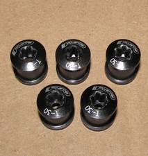 FSA T-30 Double Chainring Bolts, Black Aluminum, Set of 5 Nuts  Bolts