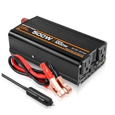500W Power Inverter, Inverter 12V to 110V with 2 AC Outlets, 2.1A USB Port,