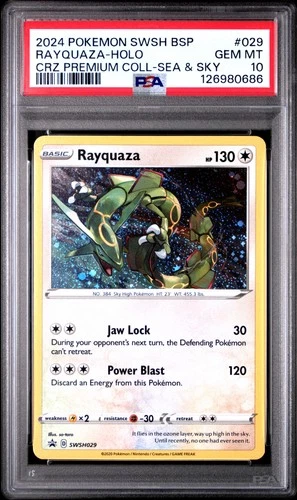 2024 POKEMON SWSH BLACK STAR PROMO #029 RAYQUAZA-HOLO PSA 10