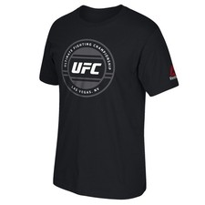 Reebok Mens UFC Las Vegas Nevada Black Graphic TShirt G1N