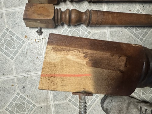 4 Vintage aufgearbeitete Bergungsdicke Bauerntisch Holzbeine 29,25" hoch gedrechselt Handwerker - Bild 9 von 9