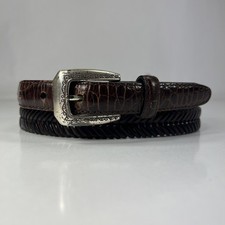 Studded  Laced Brown Genuine Leather Belt - Women's Size 31