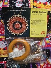 LeeWards BRONZE SUNBURST Vintage Sequin Bead Christmas Ornament Kit NOS