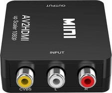 RCA AV to HDMI HD Converter Adapter Composite 3RCA CVBS Audio Video Wii NES SNES